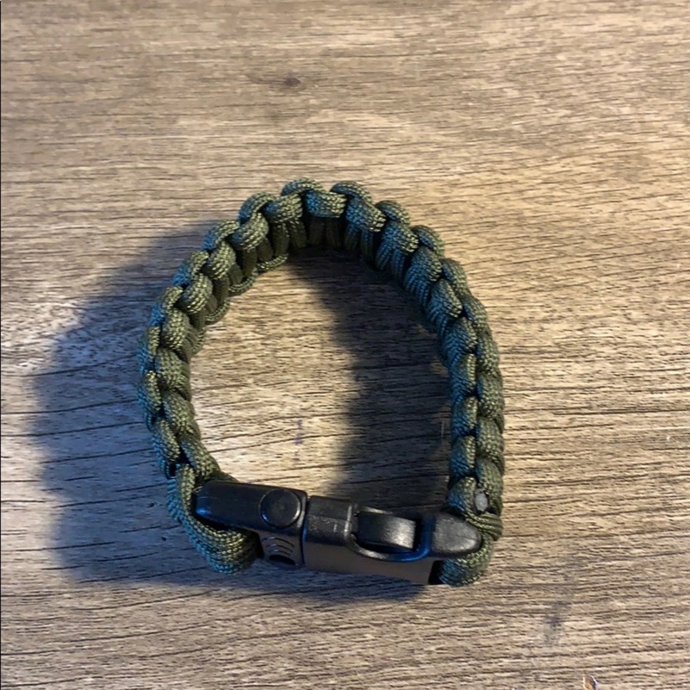 Weaved bracelet with whistle